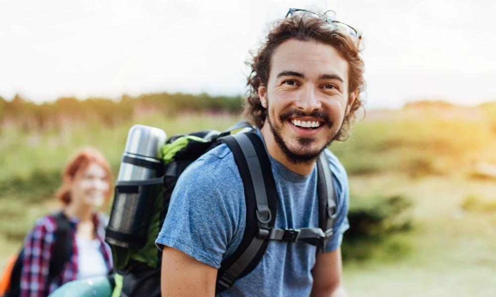 man hiking